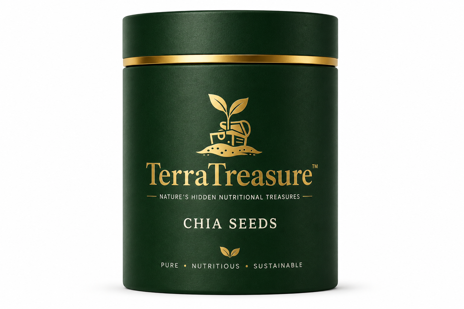 TerraTreasure Premium Chia Seeds jar